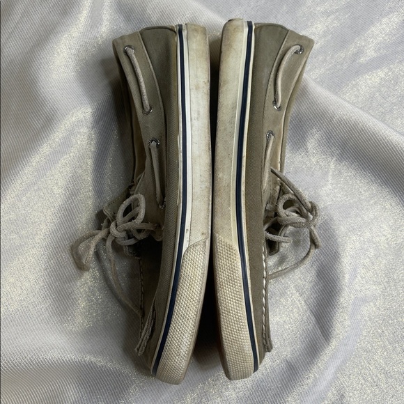 Sperry Top-Sider Casual Canvas Boat Shoes Light Olive Green 2 Eye Size 8.5 - Picture 7 of 11